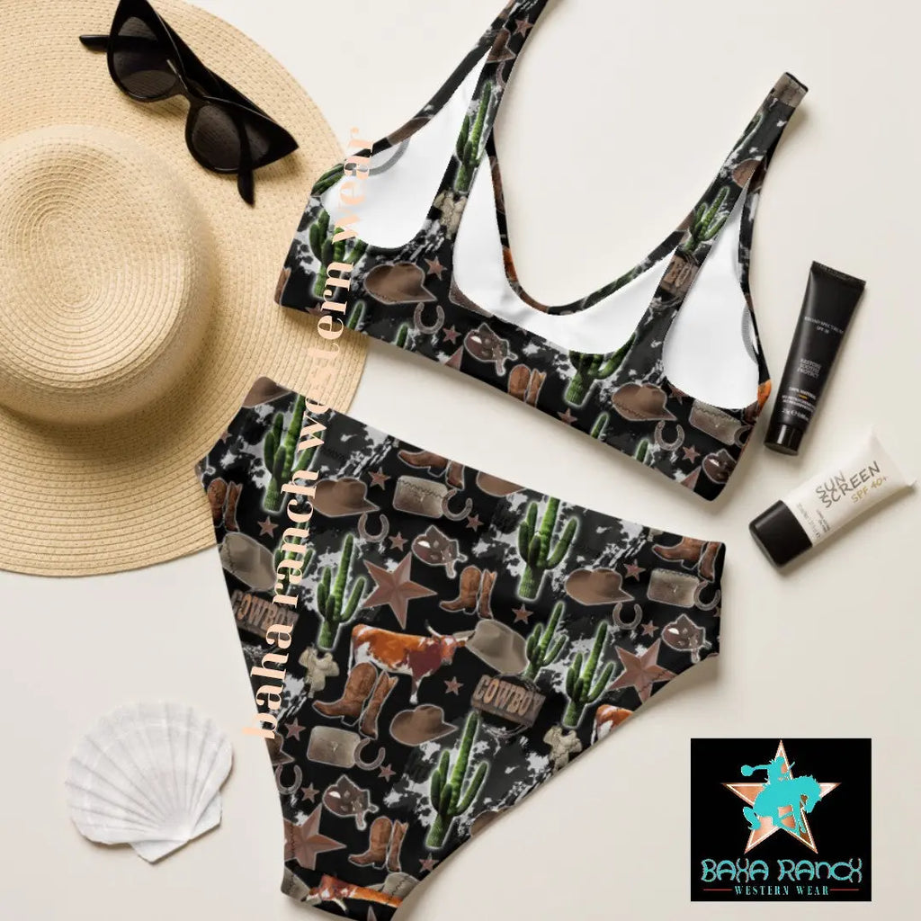 Baha Ranch Yeehaw Cowboy Collage Bikini Baha Ranch Western Wear