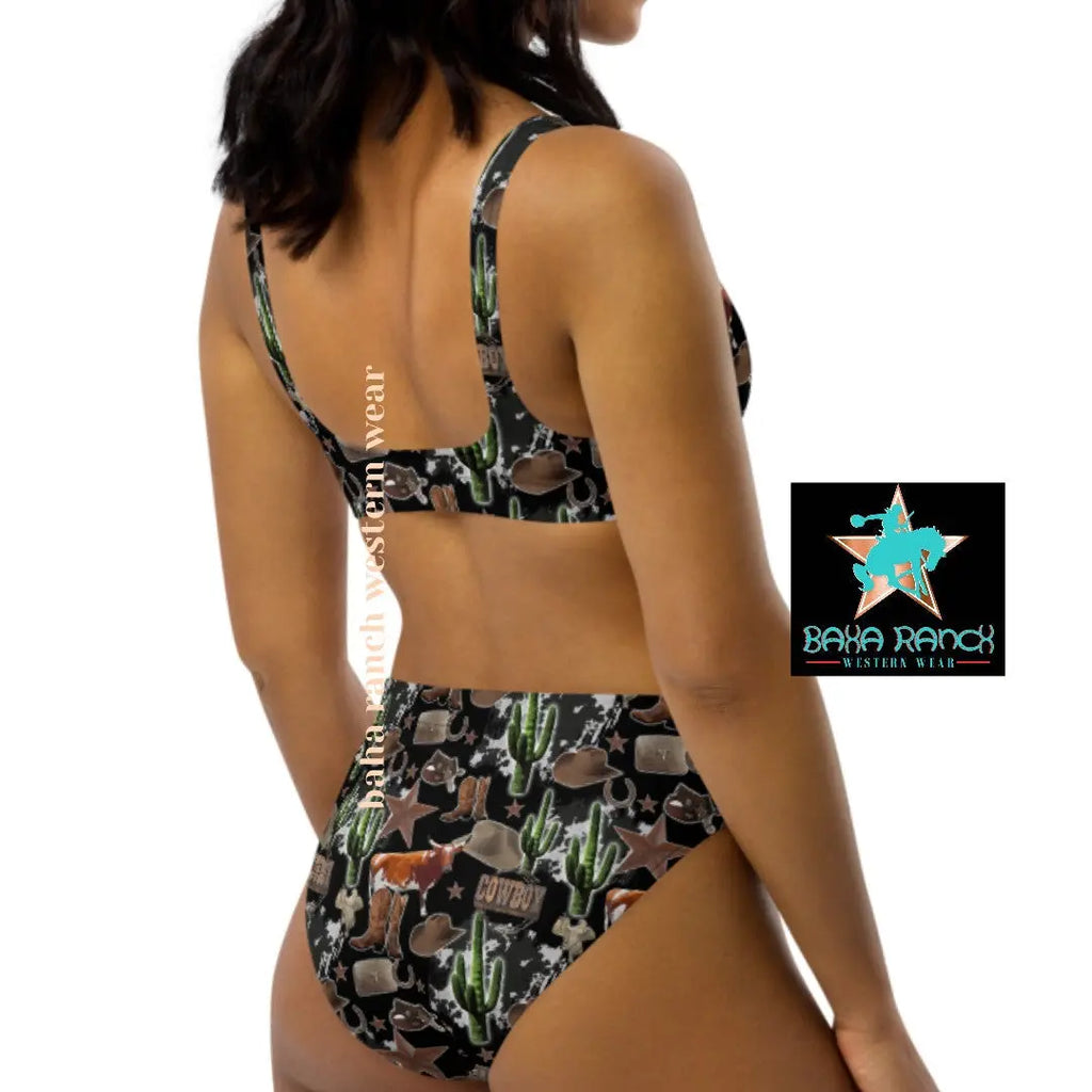 Baha Ranch Yeehaw Cowboy Collage Bikini Baha Ranch Western Wear