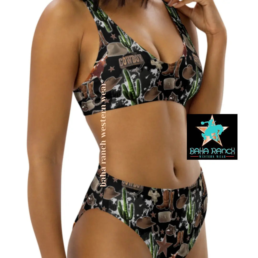 Baha Ranch Yeehaw Cowboy Collage Bikini Baha Ranch Western Wear