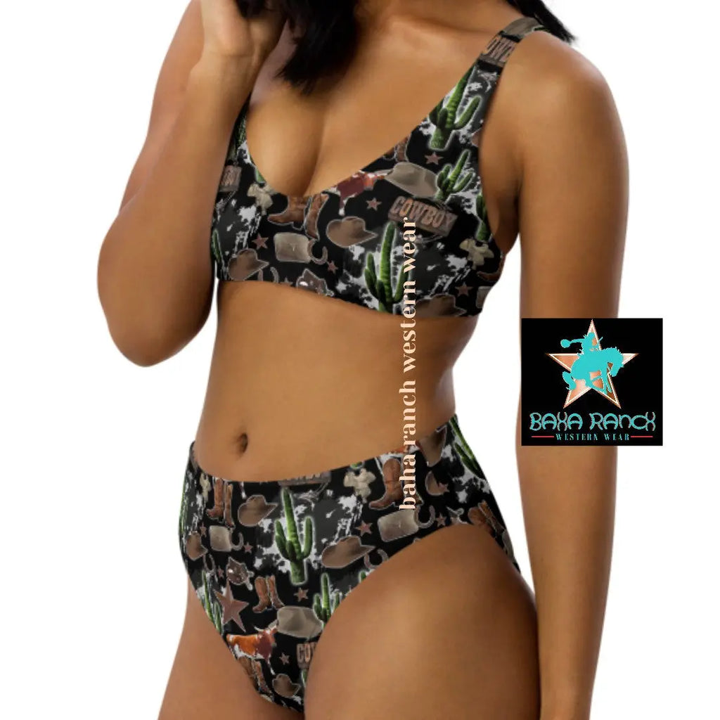Baha Ranch Yeehaw Cowboy Collage Bikini Baha Ranch Western Wear