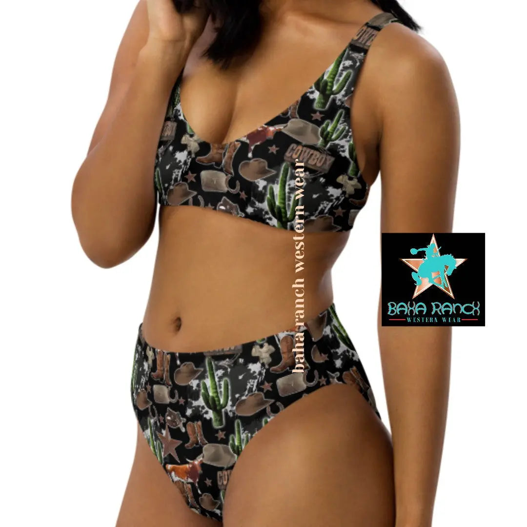 Baha Ranch Yeehaw Cowboy Collage Bikini Baha Ranch Western Wear