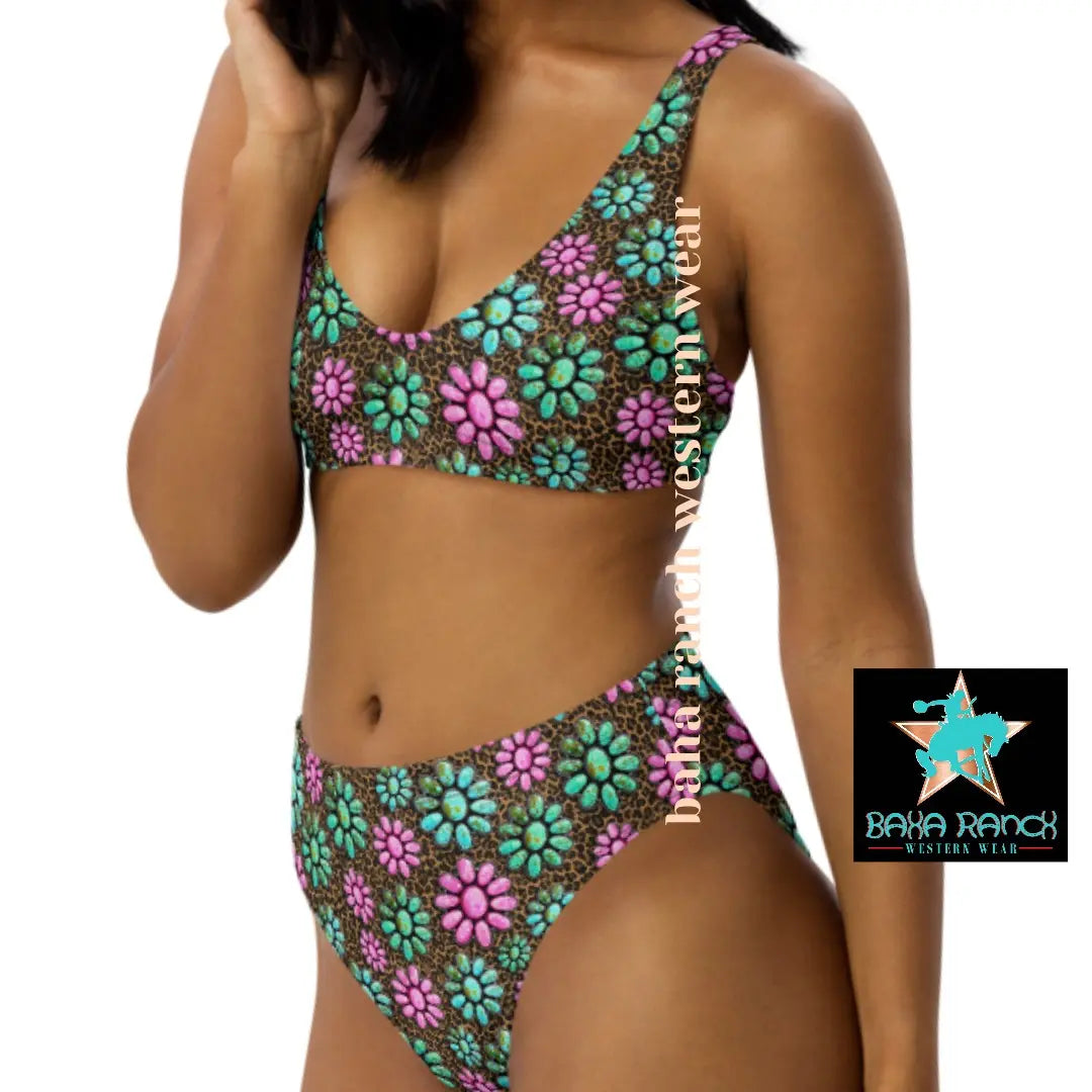 Baha Ranch Yeehaw Pink Turquoise Bikini Baha Ranch Western Wear