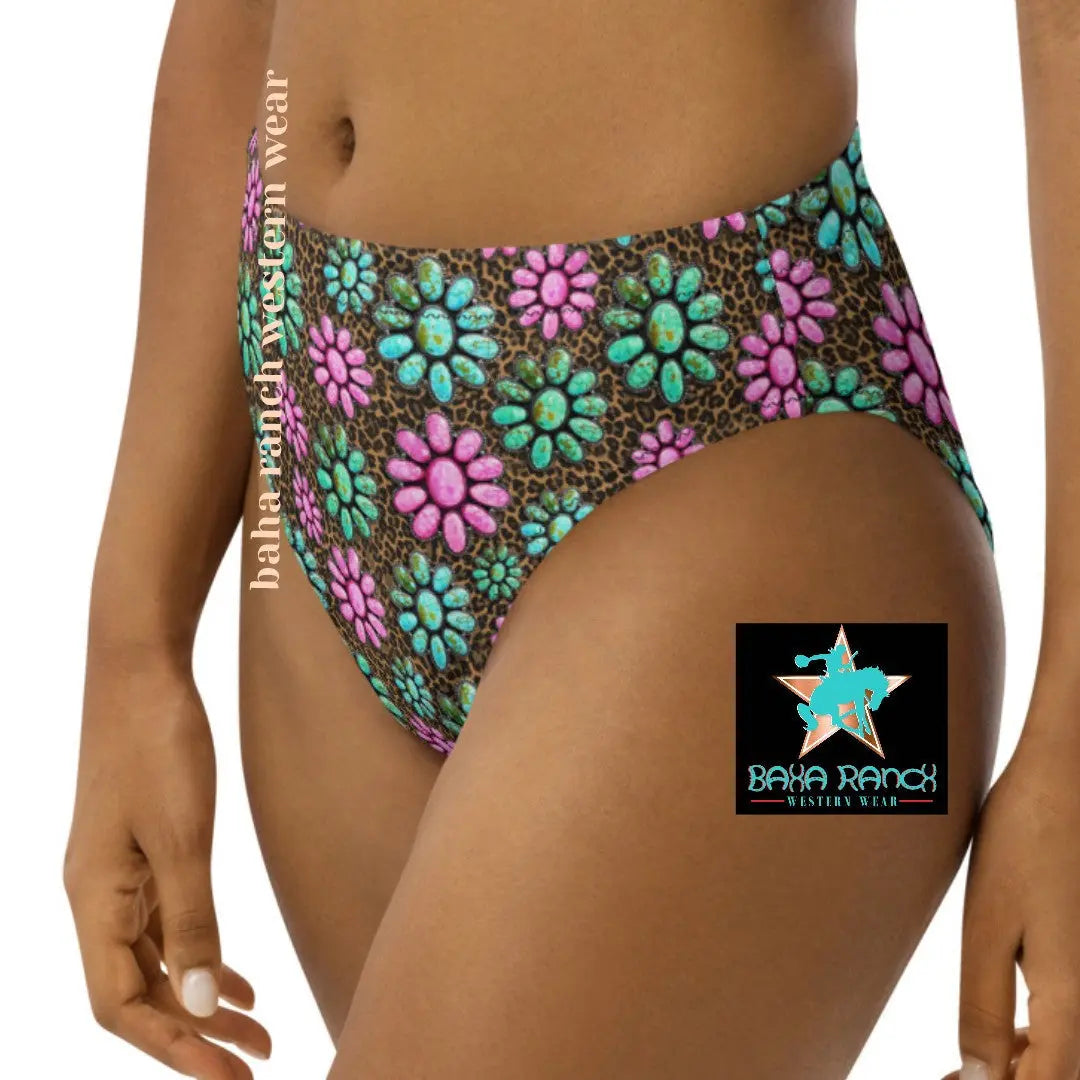 Baha Ranch Yeehaw Pink Turquoise Cowgirl Bikini Bottom Baha Ranch Western Wear