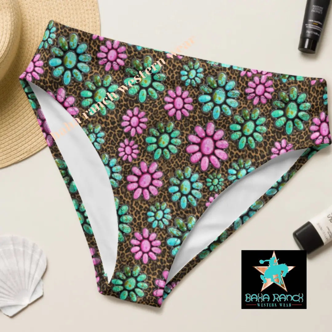 Baha Ranch Yeehaw Pink Turquoise Cowgirl Bikini Bottom Baha Ranch Western Wear