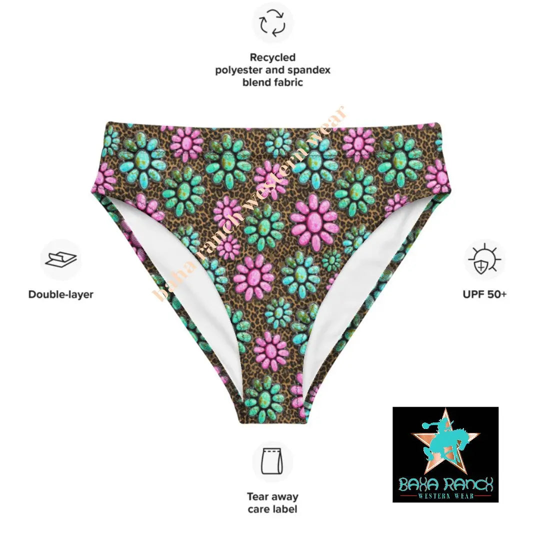 Baha Ranch Yeehaw Pink Turquoise Cowgirl Bikini Bottom Baha Ranch Western Wear