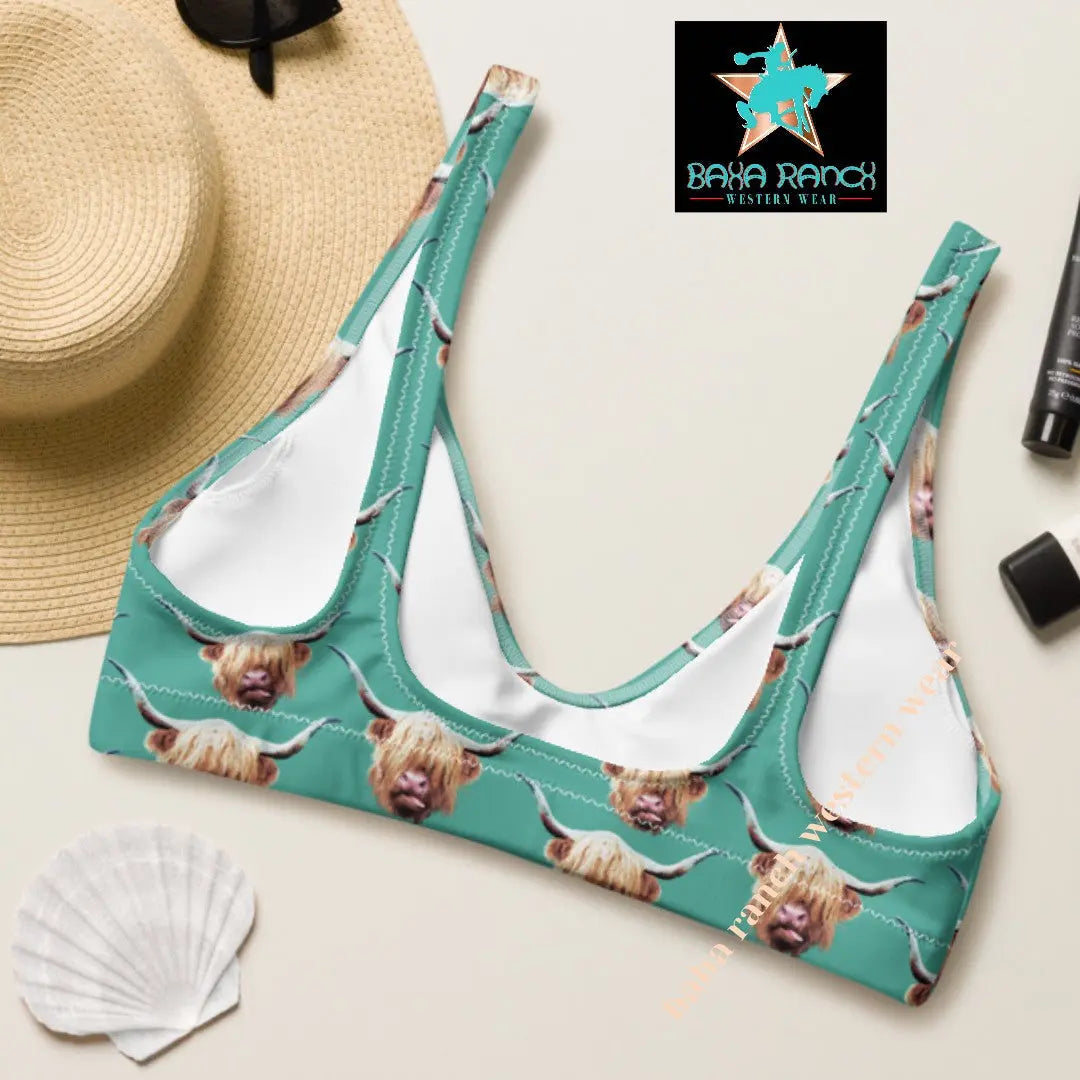 Baha Ranch Yeehaw Highland Cow Bikini Top Baha Ranch Western Wear