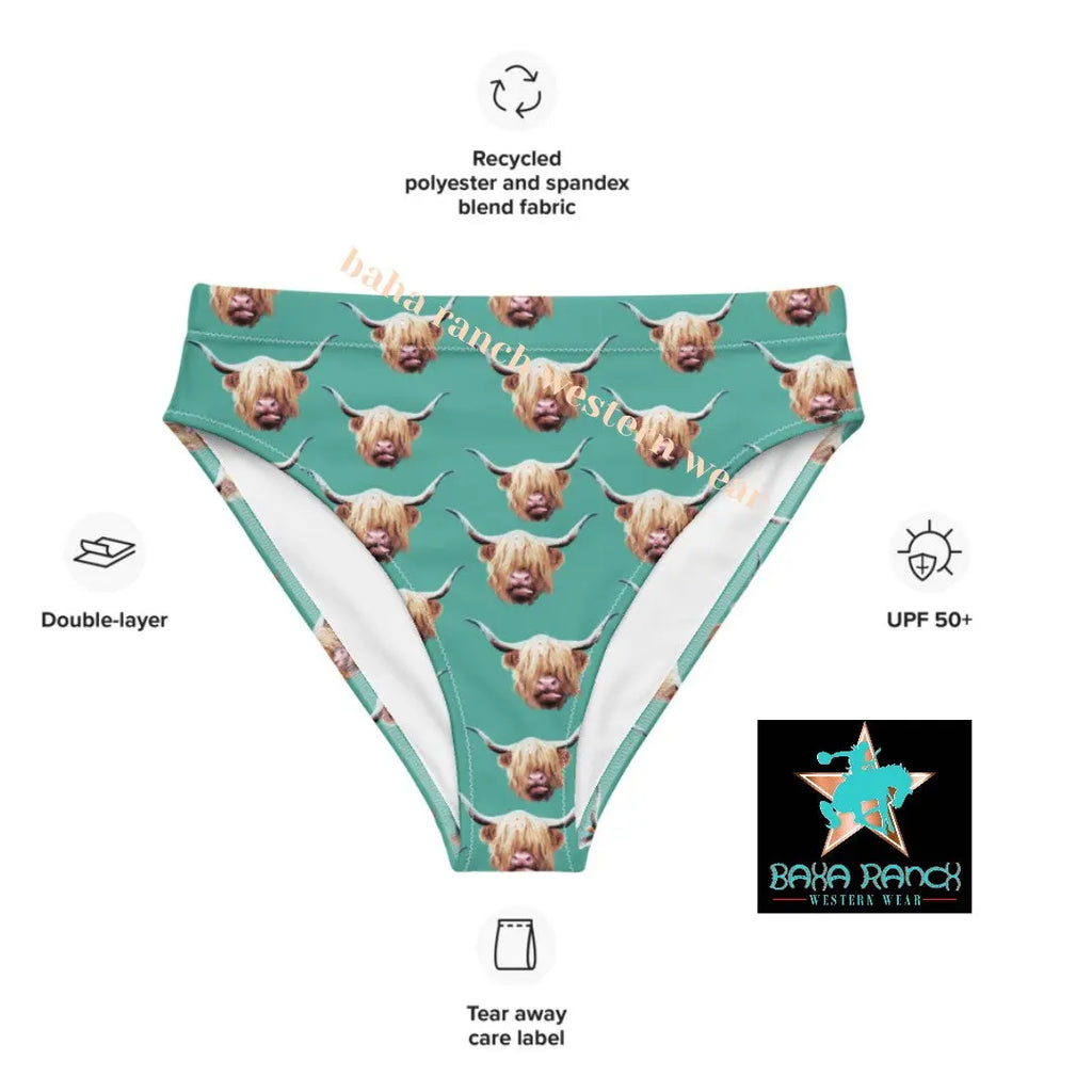 Baha Ranch Yeehaw Highland Cow Bikini Bottom Baha Ranch Western Wear