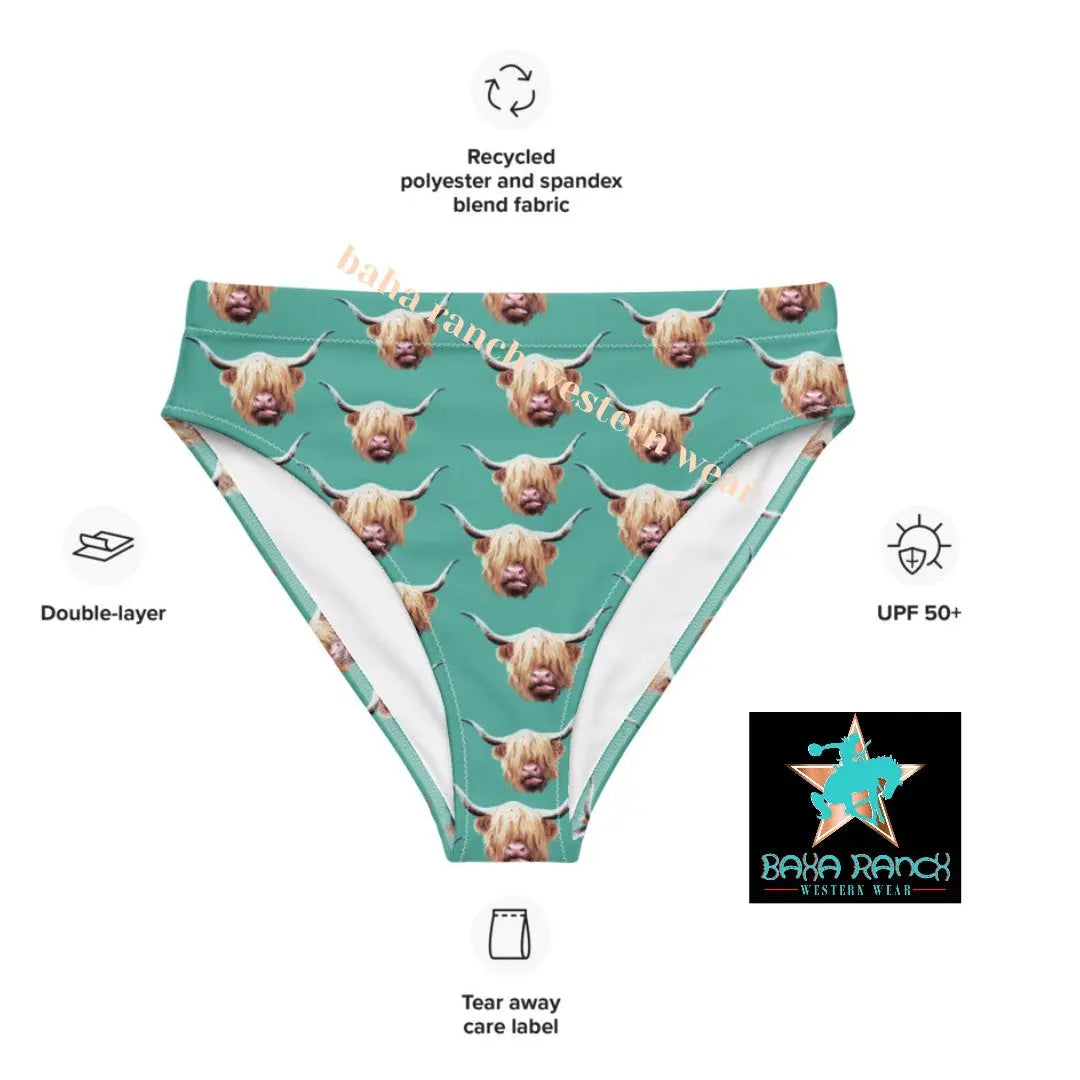 Baha Ranch Yeehaw Highland Cow Bikini Bottom Baha Ranch Western Wear