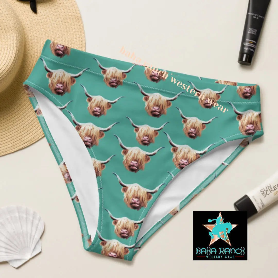 Baha Ranch Yeehaw Highland Cow Bikini Bottom Baha Ranch Western Wear