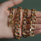 14k Two Tone Gold Pave Curb Chain (12.18 mm)