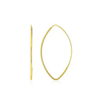 14k Yellow Gold Polished Long Marquise Motif Earrings