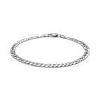 14k White Gold Solid Curb Bracelet (3.60 mm)