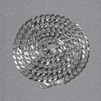 14k White Gold Solid Curb Chain (4.70 mm)
