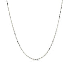 14k White Gold Diamond-Cut Alternating Bead Chain (1.10 mm)