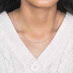 14k White Gold Diamond-Cut Alternating Bead Chain (1.10 mm)