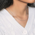 14k White Gold Diamond-Cut Alternating Bead Chain (1.10 mm)