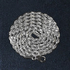 14k White Gold Solid Diamond Cut Rope Chain (3.00 mm)