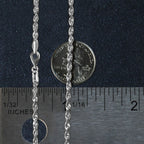 14k White Gold Solid Diamond Cut Rope Chain (3.00 mm)