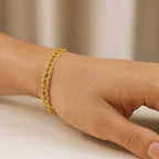 14k Yellow Gold Solid Double Link Charm Bracelet (5.00 mm)