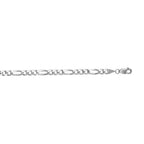 14k White Gold Solid Figaro Bracelet (3.80 mm)