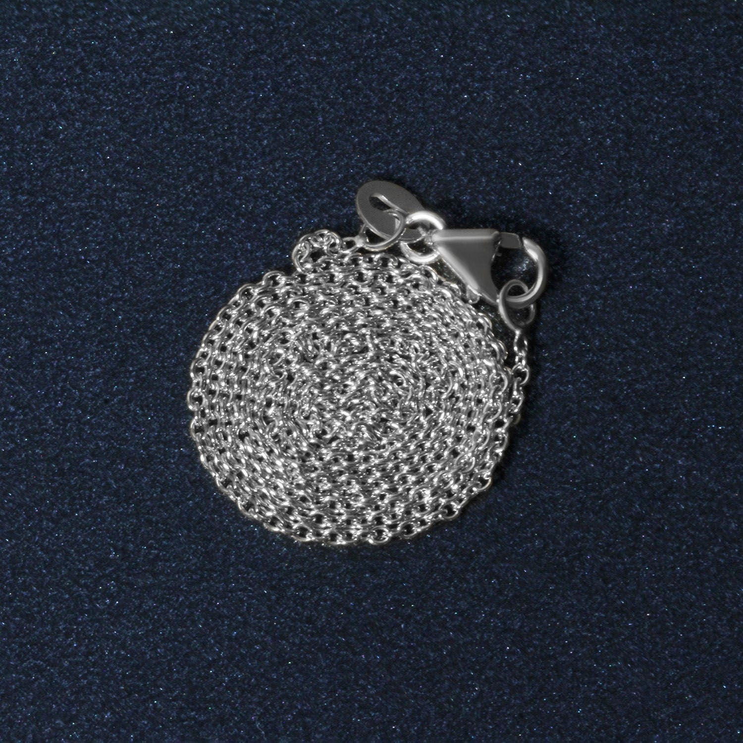 14k White Gold Oval Cable Link Chain (1.20 mm)