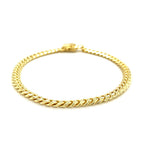 14k Yellow Gold Classic Miami Cuban Solid Men's Gold Bracelet (4.90 mm)