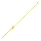 14k Yellow Gold Chain Bracelet with Polished Knot (7.50 mm)