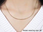 14k Yellow Gold Diamond Cut Cable Link Chain (1.90 mm)