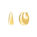 14k Yellow Gold Large Tapered Hoop Earrings(20x20mm)