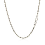 14k White Gold Solid Diamond Cut Rope Chain (2.50 mm)