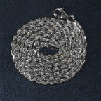 14k White Gold Solid Diamond Cut Rope Chain (2.50 mm)