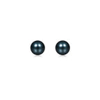 14k Yellow Gold Cultured Black Pearl Stud Earrings (7mm)
