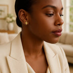 14k Yellow Gold Post Earrings with Lightning Bolts