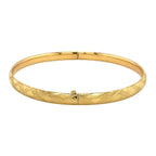 14k Yellow Gold Domed Bangle with a Weave Motif (6.00 mm)