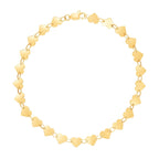 14k Yellow Gold 7 inch Mirrored Heart Chain Bracelet (5.00 mm)