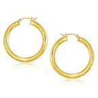 14k Yellow Gold Polished Hoop Earrings (5x40mm)