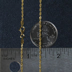 14k Yellow Gold Solid Diamond Cut Rope Chain (1.80 mm)