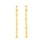 14k Yellow Gold Post Dangle Earrings with Polished Circles