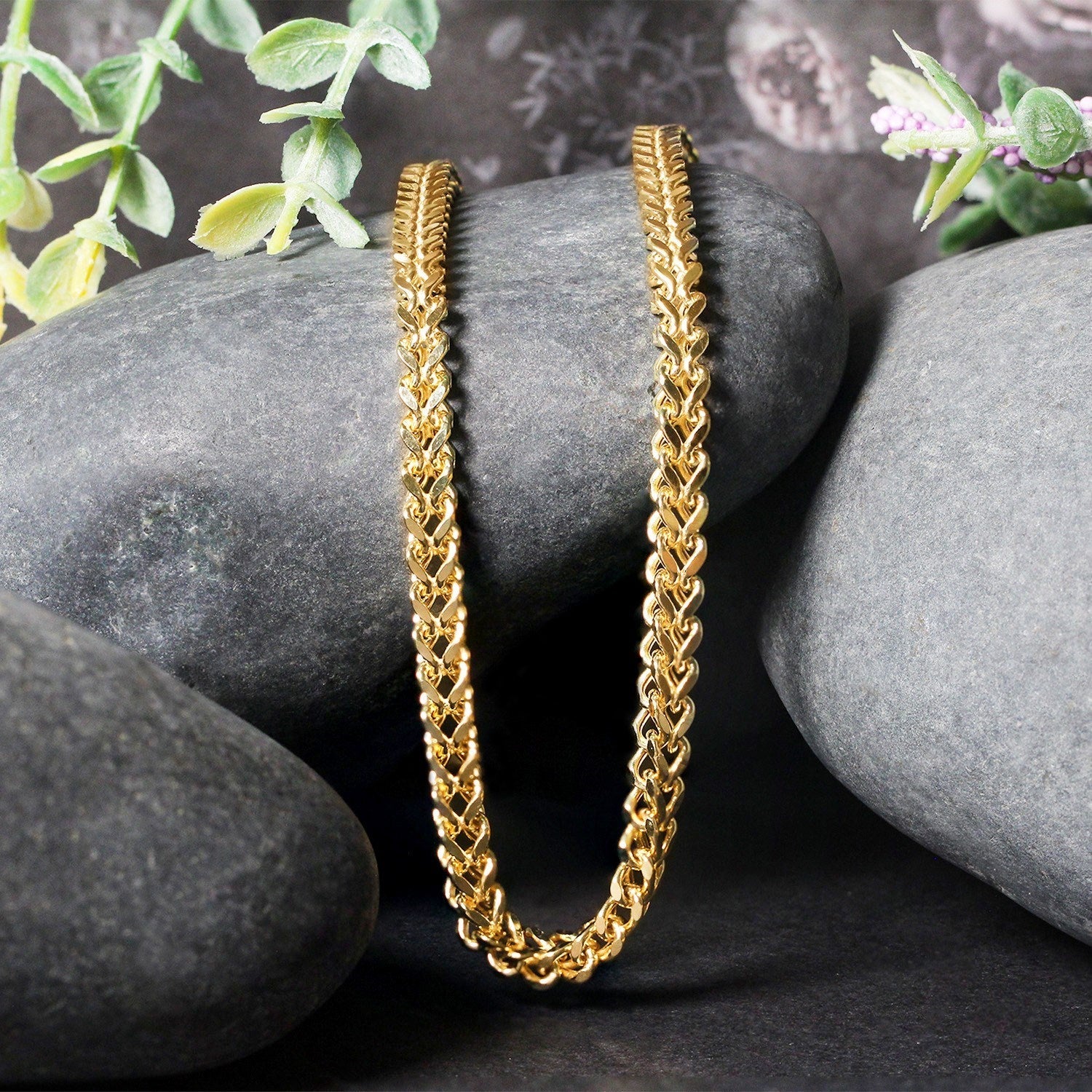 14K Yellow Gold Square Franco Chain (5.30 mm)