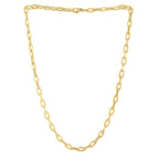 Oval Domed Paperclip Necklace in 14K Yellow Gold