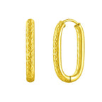 Endless Engraved Paperclip Hoop Earrings in 14K Yellow Gold