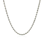 14k White Gold Solid Diamond Cut Rope Chain (2.00 mm)