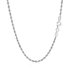 14k White Gold Solid Diamond Cut Rope Chain (2.00 mm)