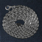 14k White Gold Solid Diamond Cut Rope Chain (2.00 mm)