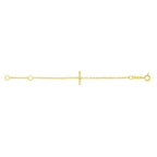 14k Yellow Gold 5 1/2 inch Childrens Bracelet with Cross (1.00 mm)