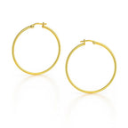 14k Yellow Gold Polished Hoop Earrings (3x25mm)