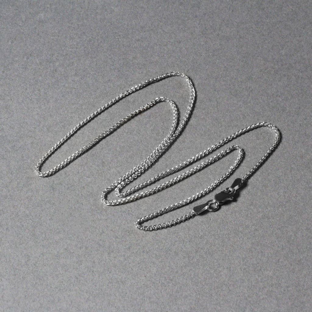 18k White Gold Round Wheat Chain (1.40 mm)