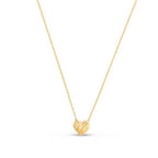 14k Yellow Gold High Polish Scribbles Heart Necklace