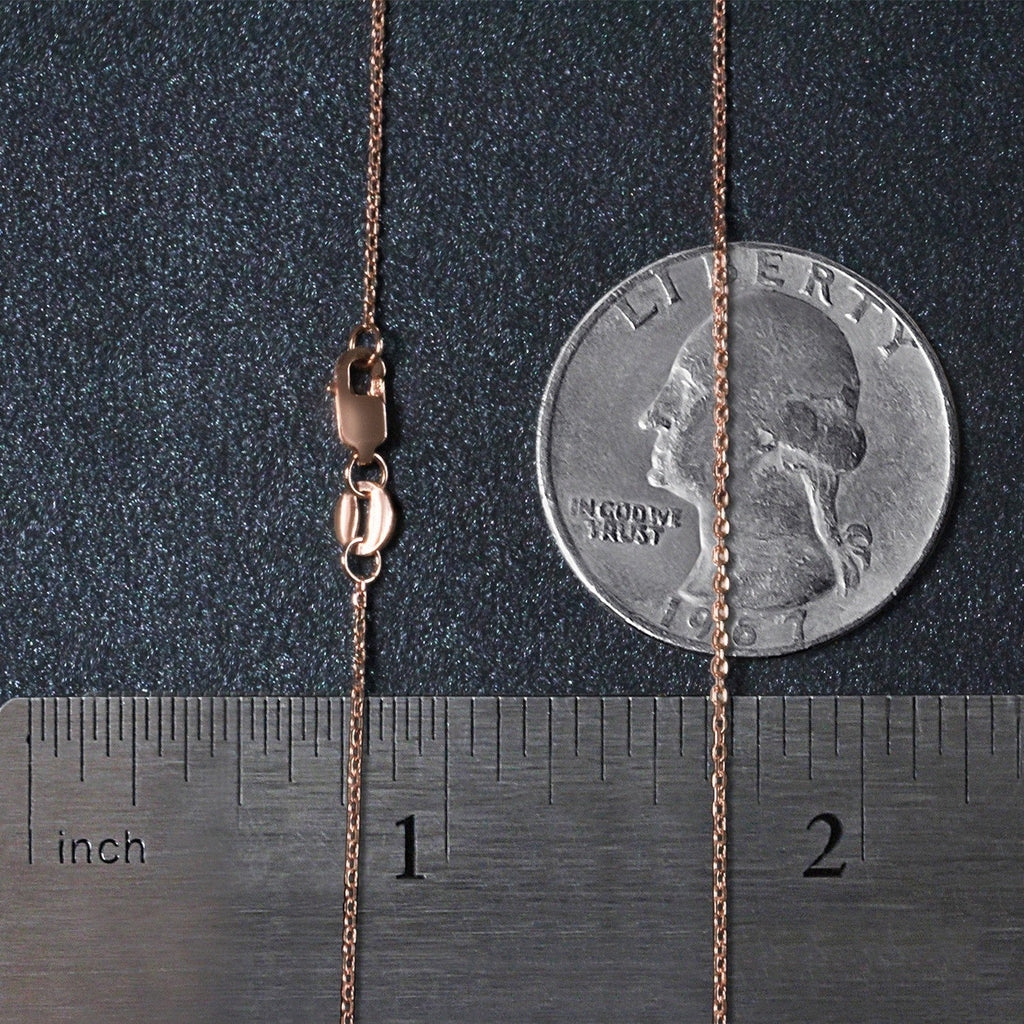 Diamond Cut Cable Link Chain in Rose Gold (0.87 mm)