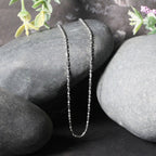 14k White Gold Diamond-Cut Alternating Bead Chain (1.30 mm)